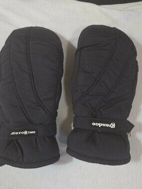 Grandoe Dri-Gard Black Ski Mittens Ladies Medium M Winter Snow Sport Gloves